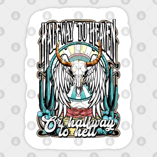 Halfway To Heaven Or Halfway To Hell Sticker by CikoChalk